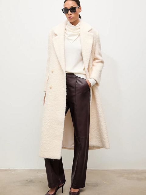 Answear.LAB sweter z wełny merino z apaszką damski kolor beżowy lekki