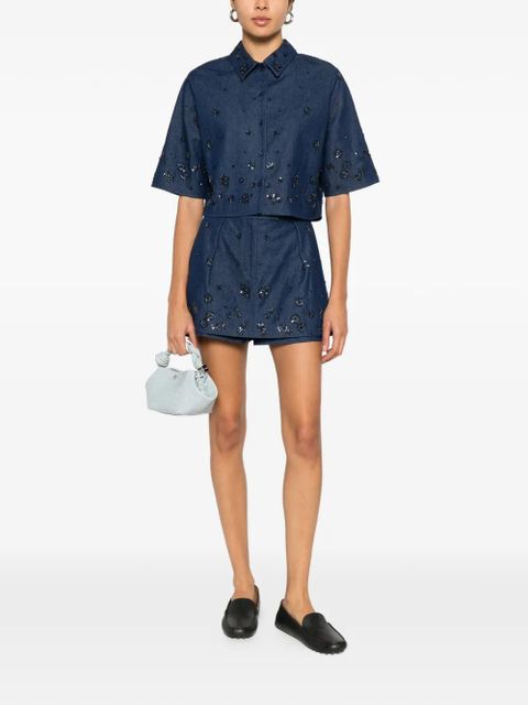 Maje sequin-embellished short shorts - Blue - zdjęcie produktu nr 2