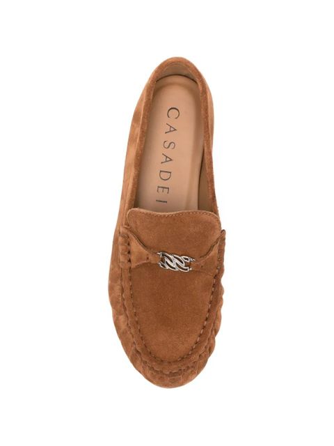 Casadei C-Chain suede loafers - Brown