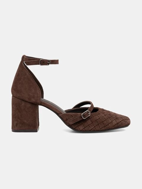 Answear.LAB czółenka zamszowe kolor brązowy - zdjęcie produktu nr 2