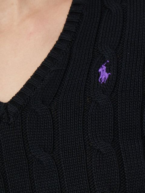 Polo Ralph Lauren sweter bawełniany kolor czarny lekki