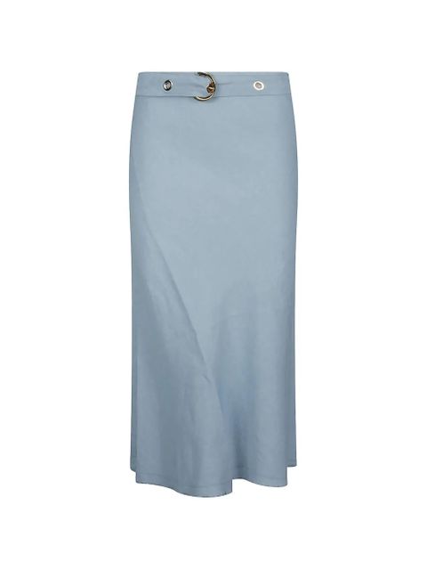 PINKO belted eyelet-embellished midi skirt - Blue - zdjęcie produktu nr 1