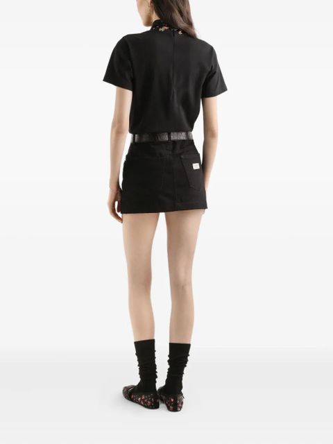 Dolce & Gabbana floral-scarf T-shirt - Black