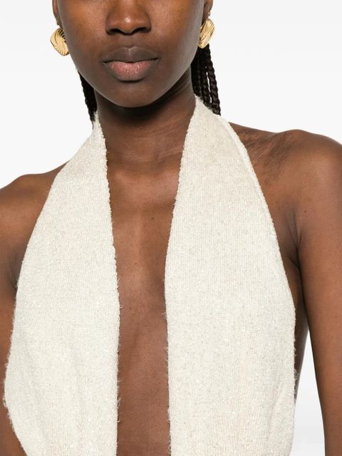 Aya Muse Sereia knotted-waist maxi dress - Neutrals