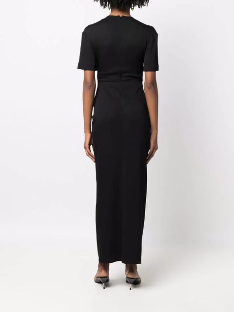 Christopher Esber ruched panelled T-shirt dress - Black