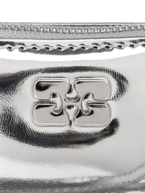 GANNI braided-handle metallic-effect pouch bag charm - Silver