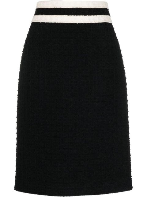Gucci tweed high-waisted midi skirt - Black - zdjęcie produktu nr 1