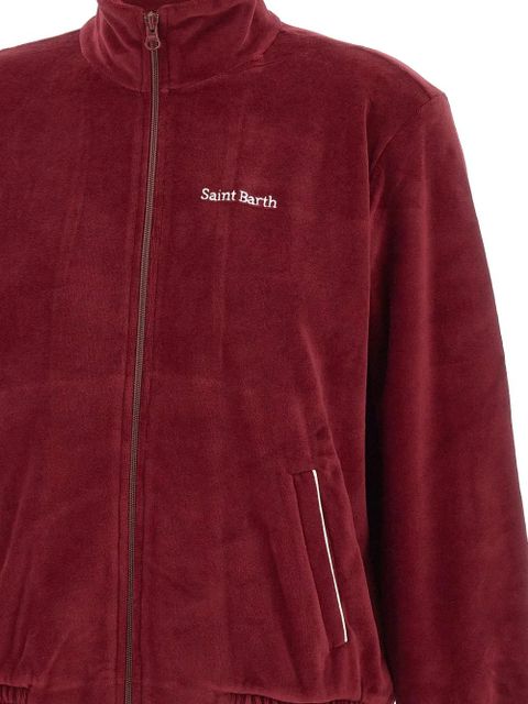 MC2 Saint Barth Miriam Chenille logo-embroidered zip-up sweater