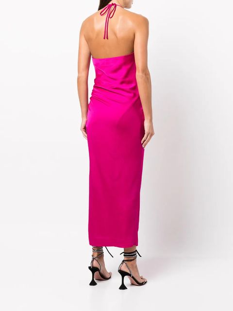 Simkhai Draped-Front embellished midi dress - Pink
