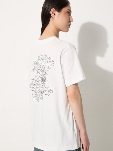 Kenzo t-shirt bawełniany Gots Star Tiger Emb Loose damski kolor biały FE62TS1354SG.02 - zdjęcie produktu nr 2