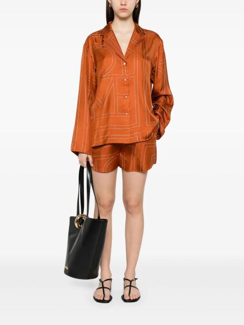 TOTEME monogram silk shorts - Brown - zdjęcie produktu nr 2