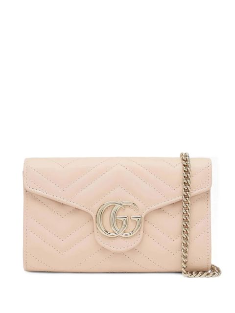 Gucci mini chevron-quilted signature Double G shoulder bag - Pink - zdjęcie produktu nr 1