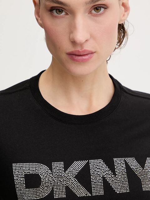 Dkny t-shirt bawełniany damski kolor czarny DP6T1557 - zdjęcie produktu nr 2