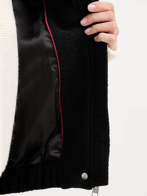 Tommy Hilfiger kurtka z dodatkiem wełny kolor czarny przejściowa WW0WW45724