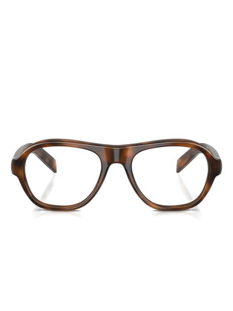 Prada Eyewear round-frame tortoiseshell glasses - Brown