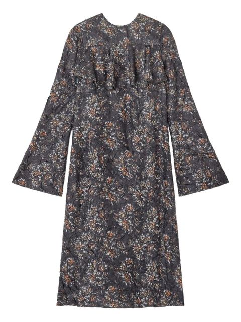GANNI floral-print ruffled dress - Blue - zdjęcie produktu nr 1
