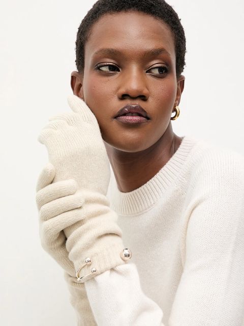 Answear.LAB rękawiczki wełniane damskie kolor beżowy - zdjęcie produktu nr 1