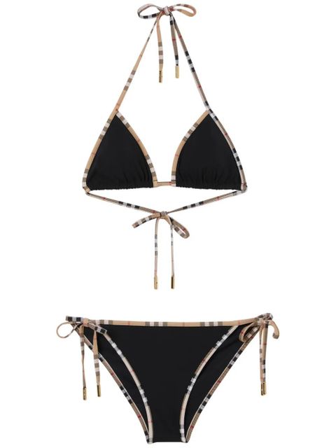Burberry Vintage Check-trim triangle bikini - Black - zdjęcie produktu nr 2