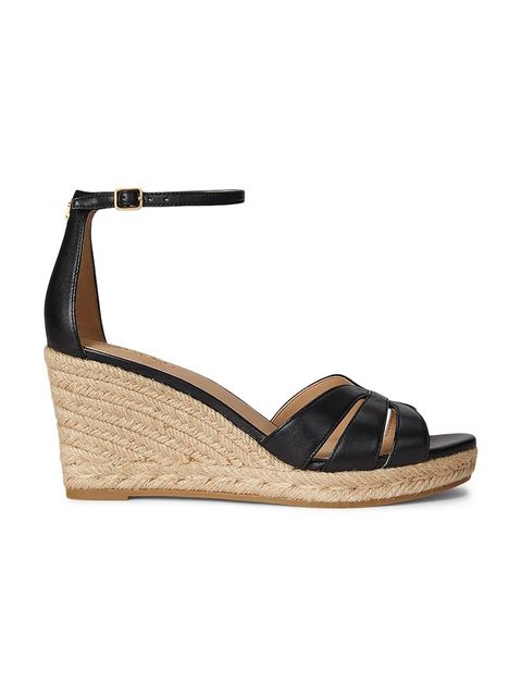 Lauren Ralph Lauren espadryle na koturnie damskie skórzane Nellie - zdjęcie produktu nr 2