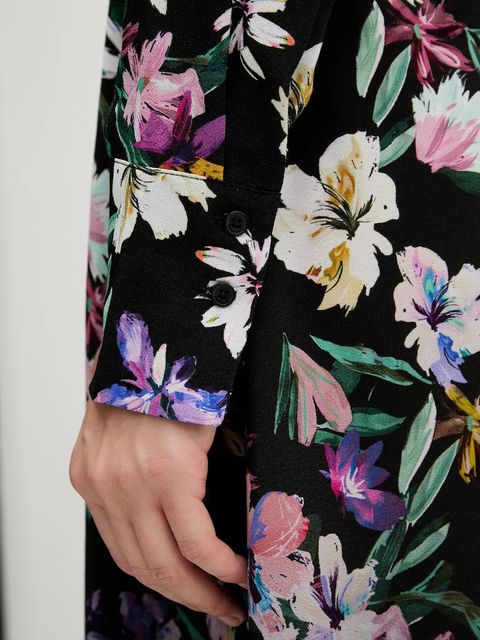 Desigual sukienka CAMISERO ACRIL kolor czarny midi prosta 25WWVW11