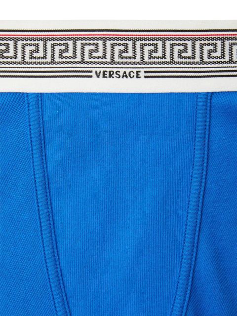 Versace ribbed cotton-jersey trunks - Blue