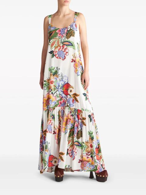 ETRO floral-print cotton blend maxi dress - Neutrals