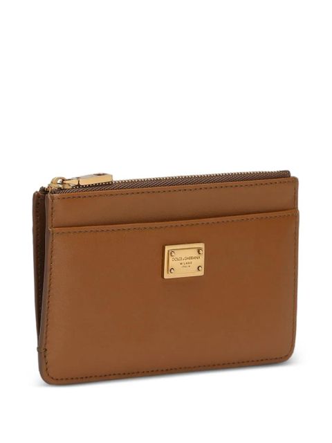 Dolce & Gabbana Dauphine logo-plaque zip-around card holder - Brown - zdjęcie produktu nr 2