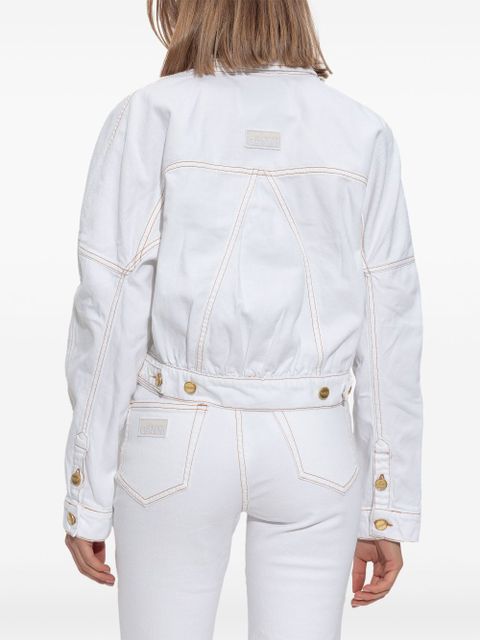 GANNI buckled denim jacket - White