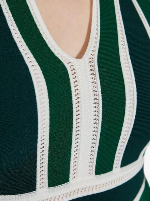 Max Mara Tallone striped A-line dress - Green