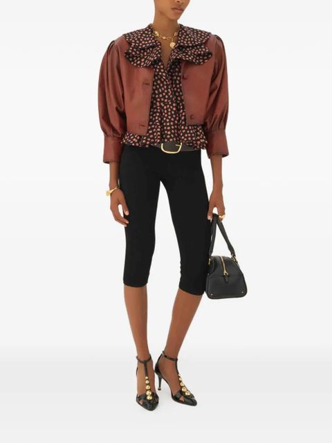Chloé puff-sleeve leather jacket - Brown - zdjęcie produktu nr 2