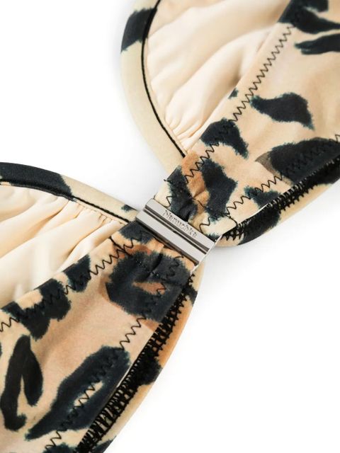 Nanushka leopard-print bikini top - Neutrals