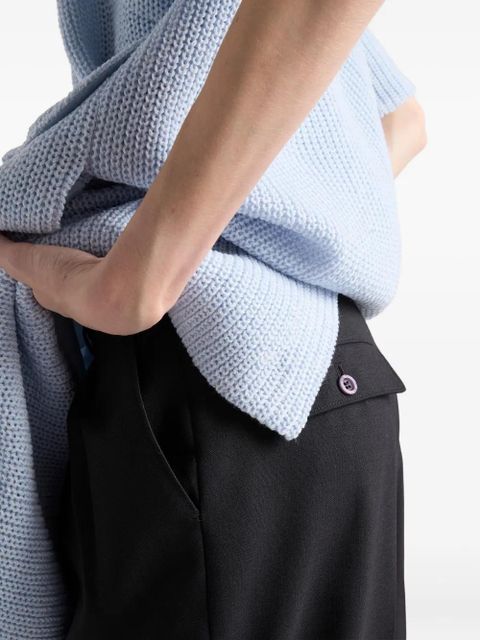 Prada pleated-front wool trousers - Black