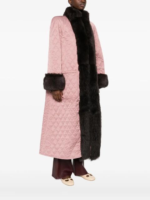 Chloé shearling-trim quilted coat - Pink - zdjęcie produktu nr 2