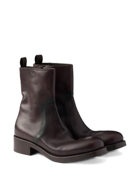 Prada 40mm pull-tab zip boots - Brown - zdjęcie produktu nr 2