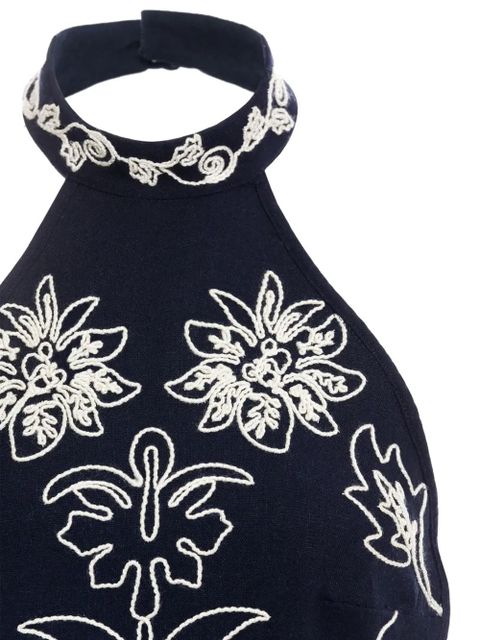 Agua By Agua Bendita Elay embroidered halter-neck top - Blue