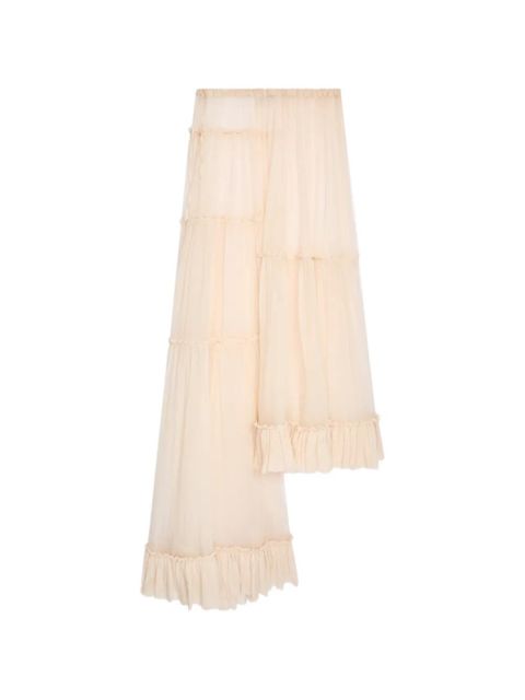 DRIES VAN NOTEN tiered ruffled maxi skirt - Neutrals - zdjęcie produktu nr 1