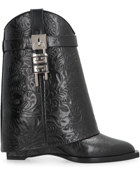 Givenchy 60mm Shark Lock Cowboy leather boots - Black - zdjęcie produktu nr 1