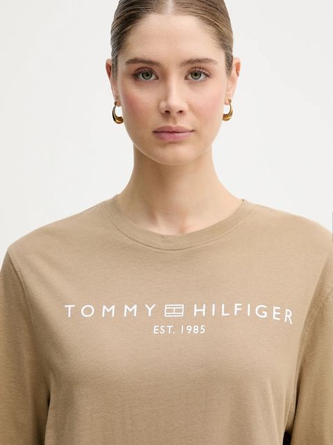 Tommy Hilfiger t-shirt bawełniany damski kolor zielony WW0WW47811