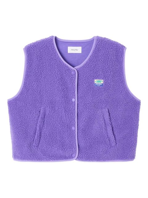 American Vintage Hoktown shearling logo-patch waistcoat - Purple - zdjęcie produktu nr 1