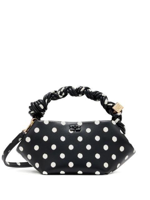 GANNI polka-dot twisted-handle tote bag - Black - zdjęcie produktu nr 1