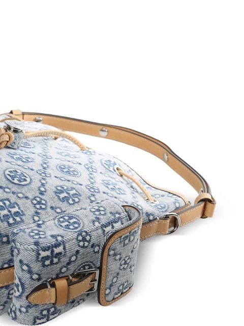 Tory Burch T Monogram drawstring bucket bag - Blue