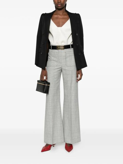 Victoria Beckham patch-pocket checked trousers - Grey - zdjęcie produktu nr 2