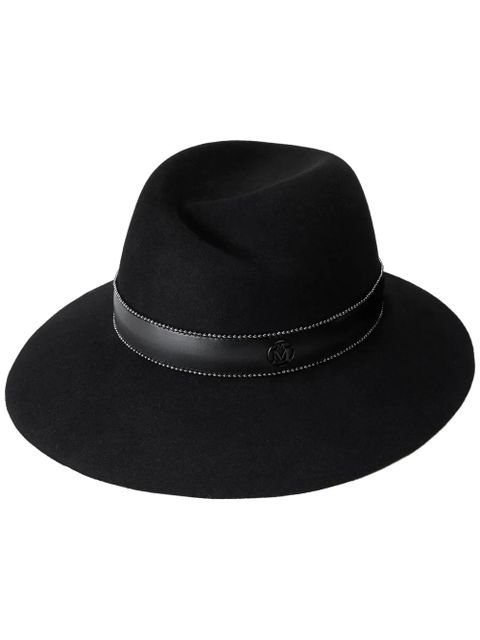 Maison Michel Virginie logo-plaque detail wool fedora - Black - zdjęcie produktu nr 1