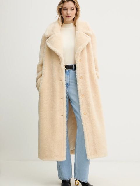 Guess płaszcz EUGENIE kolor beżowy W5BL93 WJ090