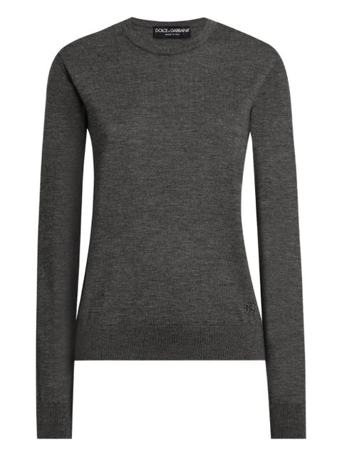 Dolce & Gabbana logo-embroidered sweater - Grey - zdjęcie produktu nr 1