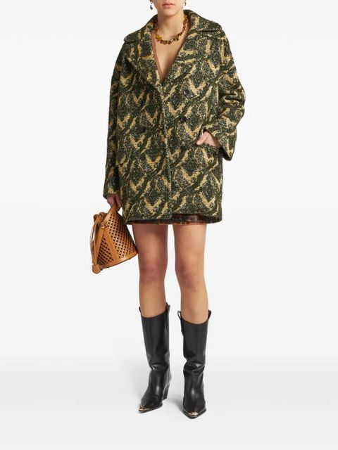 ETRO jacquard double-breasted coat - Green