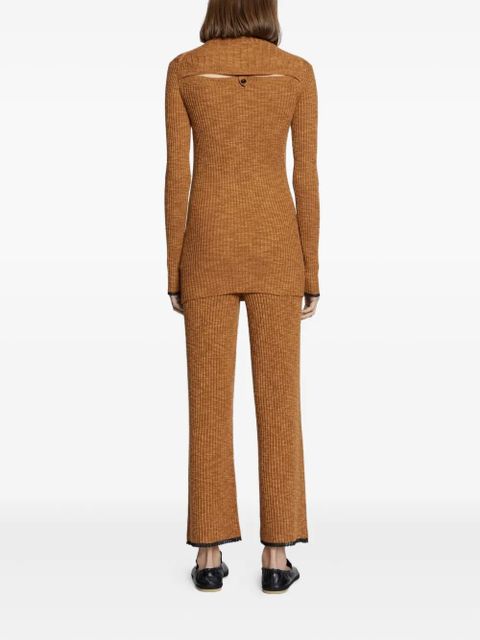 Proenza Schouler ribbed open-back top - Brown