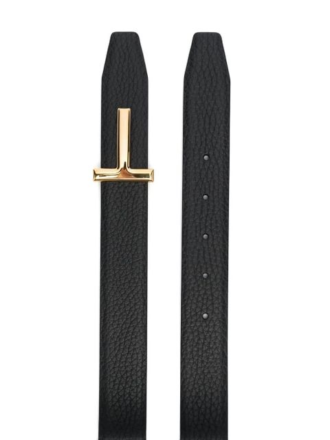 TOM FORD logo-plaque 30mm leather belt - Black - zdjęcie produktu nr 2