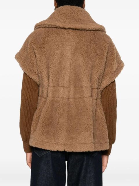 Max Mara Abavo faux-fur cape jacket - Brown