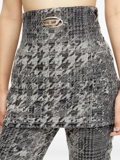 Diesel denim-jacquard corset top - Black